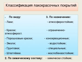 Лакокрасочные материалы виды и назначение