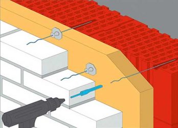 Как закрепить облицовочный кирпич к стене?
