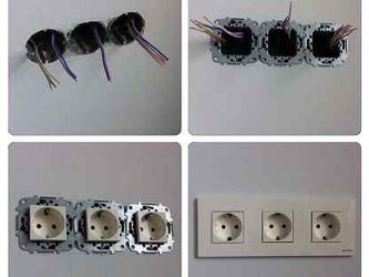 Как установить тройную розетку в стену?