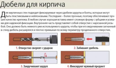 Как забить дюбель в кирпичную стену?